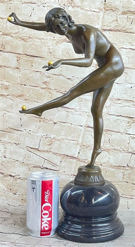 French Art Deco Bronze Figures Nude Juggler Claire Jeanne Roberte Colinet Decor Ebay