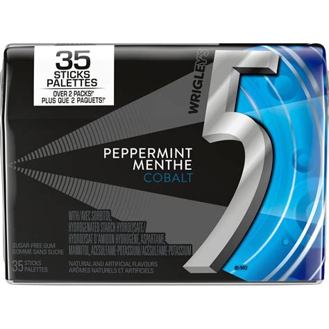 5 gum cobalt peppermint sugar free chewing gum mega pack 35 sticks walmart canada