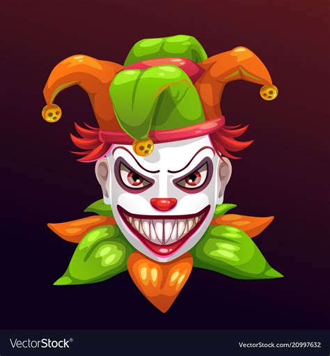 Crazy Creepy Joker Face Royalty Free Vector Image