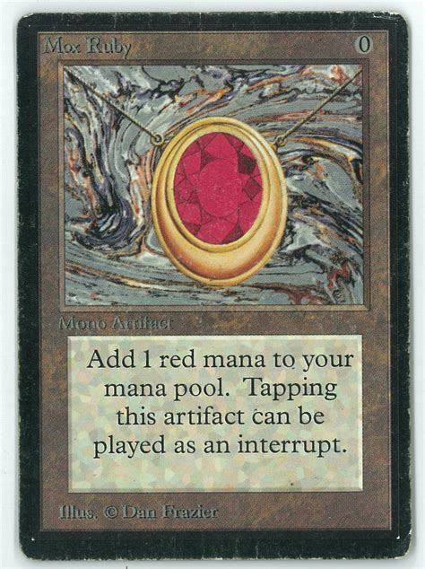Black lotus is the most expensive magic: Magic the Gathering Beta Single Mox Ruby - MODERATE PLAY ...