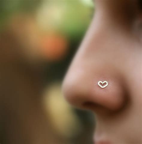 Valentine Heart Nose Stud Sterling Silver Handcrafted Etsy Nose