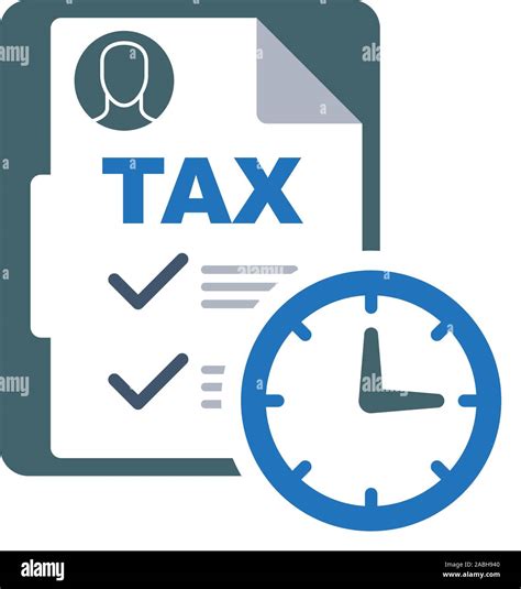 Time To Pay Tax Accounting Reminder Icon With Checklist And Clock