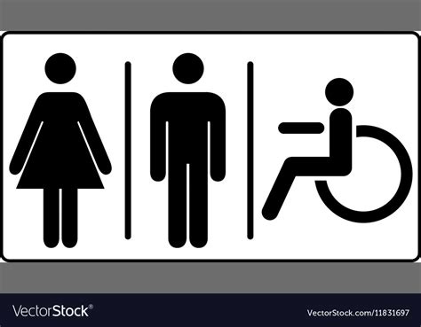 Mens And Womens Disabled Restroom Signage Vector Image