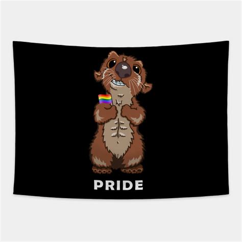Gay Lgbtq Pride Cute Otter With Rainbow Pride Flag Gay Pride Otter