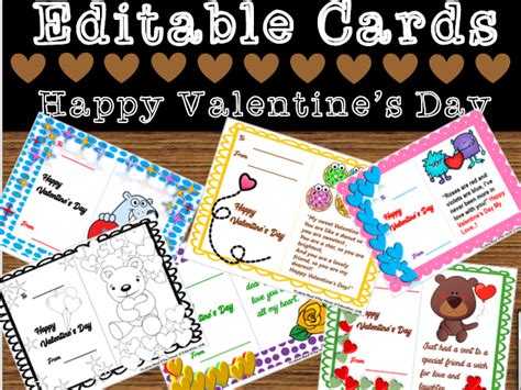 Editable Valentine Cards By The House Of Education Teaching Resources