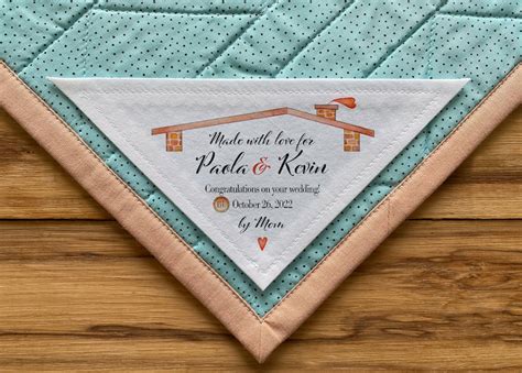 Large Triangle Quilt Label Personalized Sewing Labels Etsy