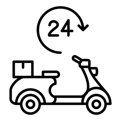 24 Hours Delivery Icon Style 12854170 Vector Art At Vecteezy