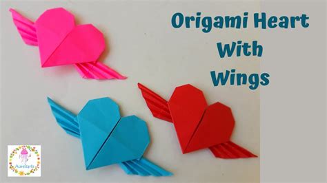 Origami Heart With Wings 1 Easy Origami For Beginners Aureliarts