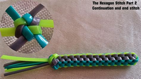 People typically use lanyards as keychains, but lanyards can also be worn as necklaces and bracelets. The Hexagon Stitch Lanyard Part 2- Continuing with 3 more box hexagon stitches & an End stitch