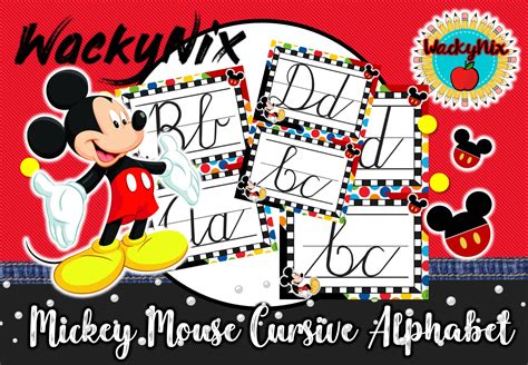 Mickey Mouse Cursive Alphabet C42 Decor Extras Wackynix