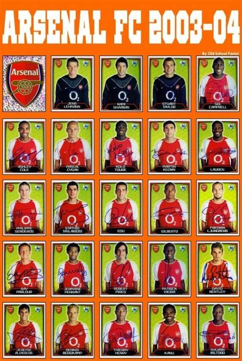 Arsenal Elenco 2003 2004 Invenciveis Premier League Brasil