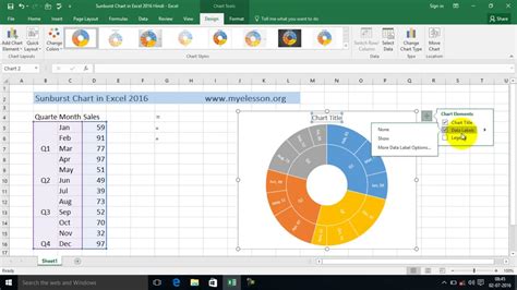 I want to learn how to create a program in excel. Sunburst Chart in Excel 2016 - YouTube