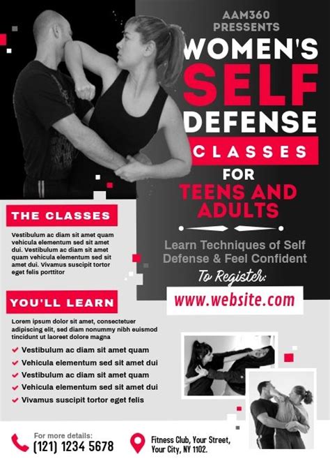 Women S Self Defense Flyer Self Defense Classes Ladies Day Strength Training Women