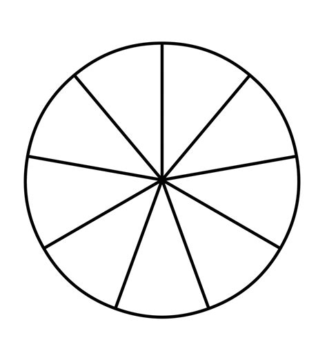 Fraction Pie Divided Into Ninths Clipart Etc