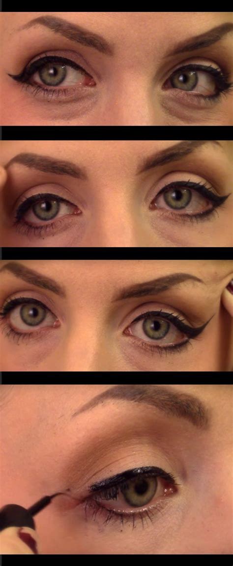 Then, close your eye and apply the eyeshadow along where your eyelid meets your brow bone, creating a wash of color (as opposed to a thin, hard line). Pin on deep set eye make up
