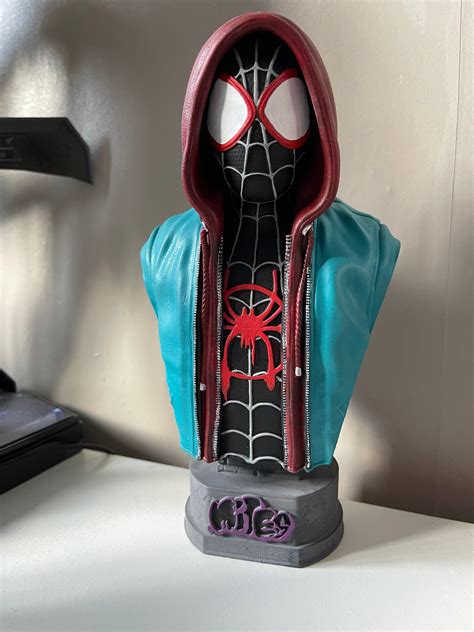 Miles Morales Spiderverse Bust Etsy