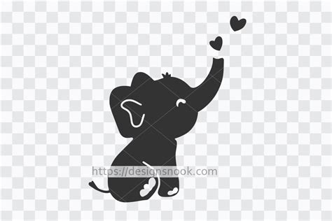 Baby Elephant Svg Cute Elephant Baby S Illustration Par Designs Nook