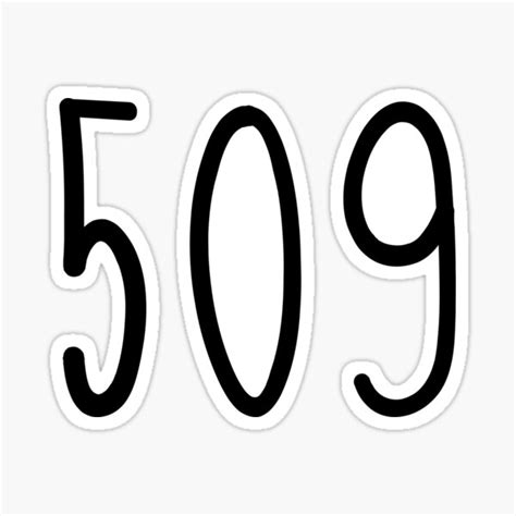 509 Area Code Zip Code Location Black And White Sticker For Sale By