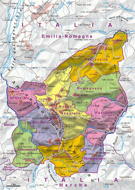 It allow change of map scale; Map of San Marino (in Italian) | Maps , geography ...