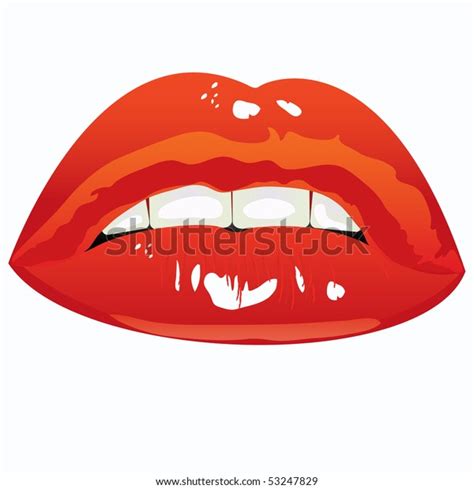 Illustration Sexual Lips Women Painted Red Stock Vector Royalty Free 53247829 Shutterstock