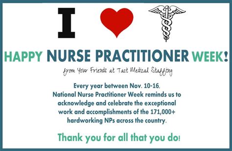 Happy National Nurse Practitioner Week From All Of Us At Tact Medical Staffing Npweek Nurse