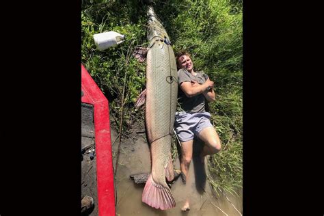 Jug Fisherman Catches Massive Record Breaking Alligator Gar In Texas