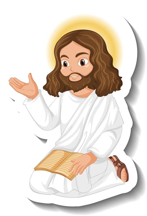 Jesus Christ Cartoon Character Sticker On White Background 2906700