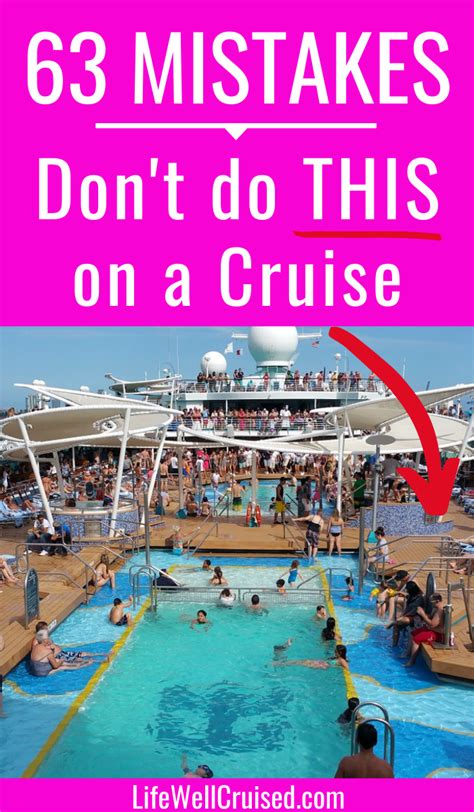 People Are Swimming In The Pool On A Cruise Ship With Text Overlay That Reads 63
