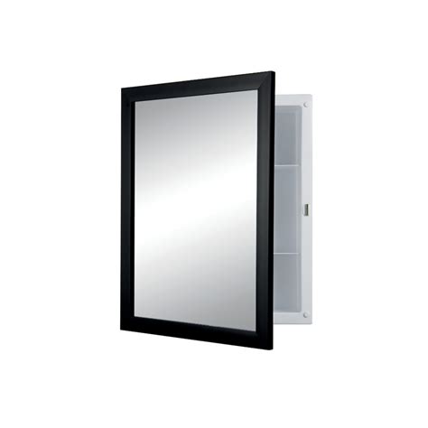 ], with back to article → wall mounted medicine cabinet white. Shop Broan Hudson 20-in H x 16-in W Black Plastic Recessed ...