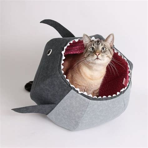 Shark Cat Ball Cat Bed A Funny Pet Bed For Shark Week Cat Bed Cat