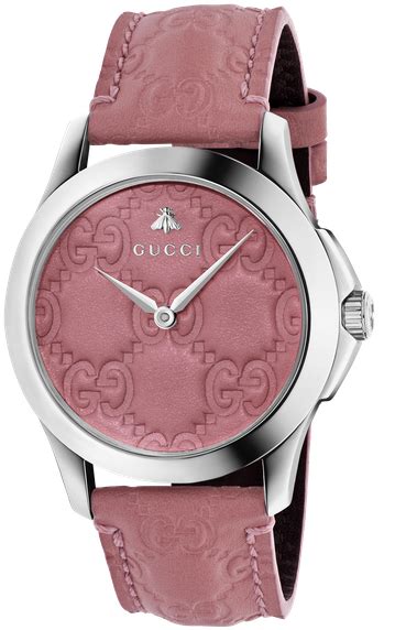 Gucci Gucci Womens Swiss G Timeless Candy Pink Leather Strap