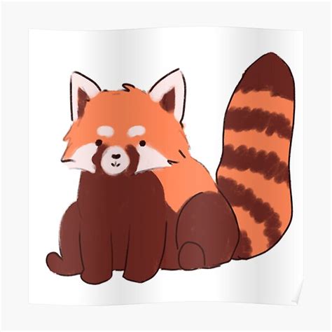 Red Panda Cute Cartoon Illustration Poster For Sale By