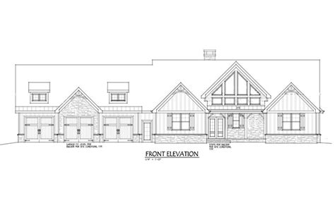 House plans on a single level, one story, in styles such as craftsman, contemporary, and modern farmhouse. One Story Rustic House Plan Design | Alpine Lodge