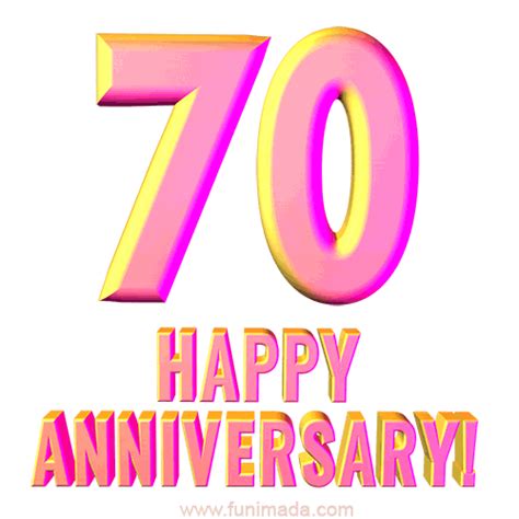 Happy 70th Anniversary 3d Text Animated 