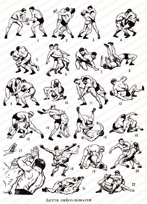 Various Wrestling Poses And Techniques