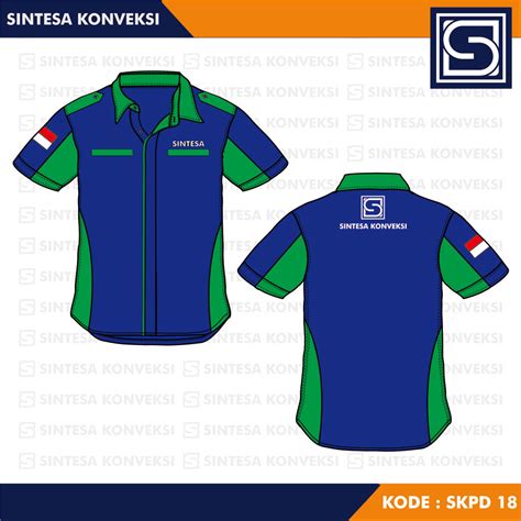 Kemeja Pdh Kode Skpd Warna Biru Dan Hijau Sintesa Konveksi