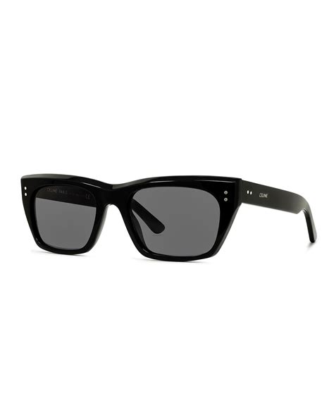 Celine Mens Square Acetate Sunglasses Black Neiman Marcus