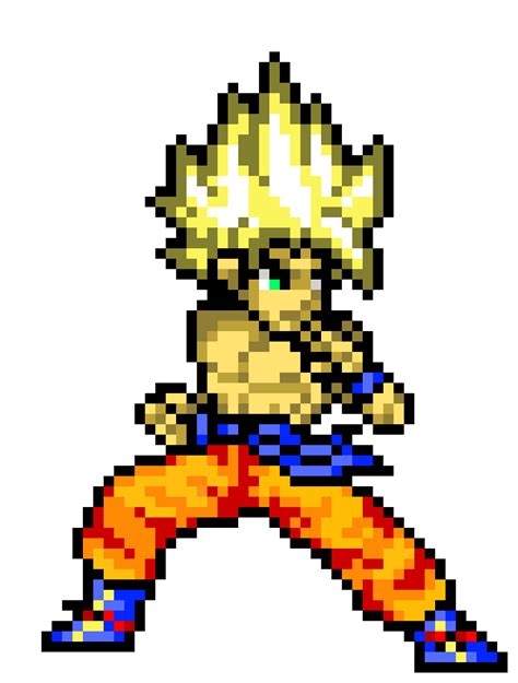 Super Saiyan Goku Ssj Goku Pixel Art Clipart Large Size Png Image