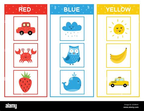 Learn The Primary Colors Color Sorting Activity Page Red Blue
