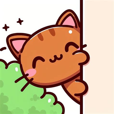 Premium Vector Funny Pussy Kitty Cat Character In Kawaii Cartoon Style