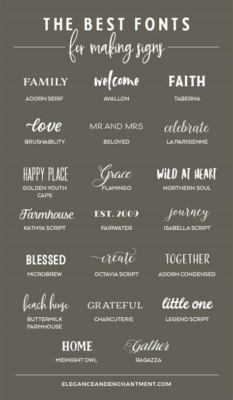 The Best Fonts For Making Signs Elegance And Enchantment