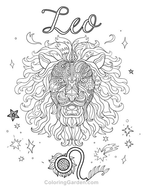 Leo Zodiac Coloring Sheet Coloring Pages