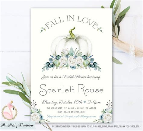 Printable Fall Bridal Shower Invitation Fall In Love Bridal Etsy