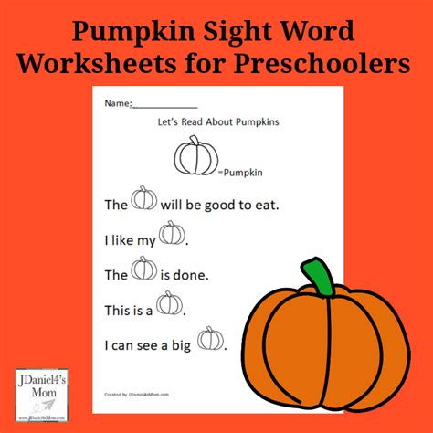 Yes, you read that right. Pumpkin Sight Word Worksheets for Preschoolers