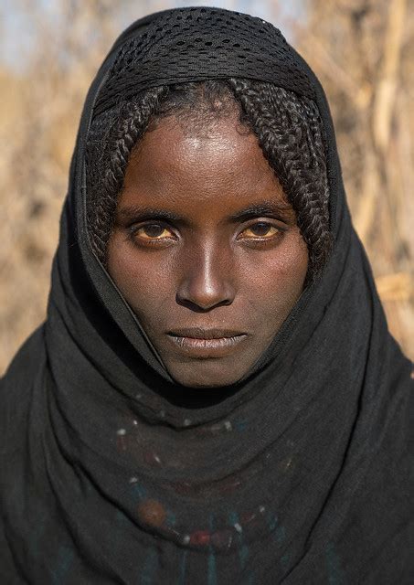Portrait Of An Afar Tribe Girl With Braided Hair Afar Region Chifra