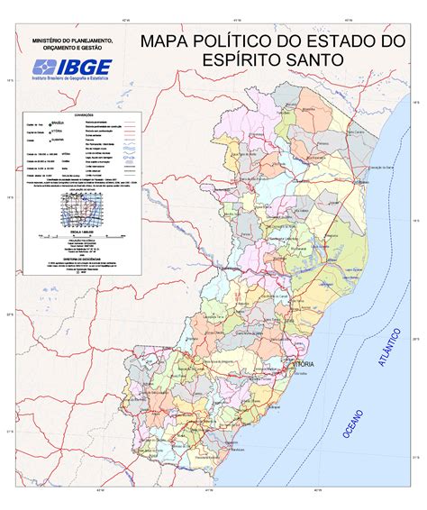 Mapa Politico Del Estado Del Espírito Santo Tamaño Completo Ex