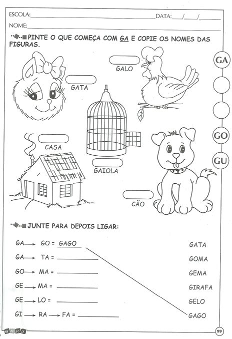 Atividades Educativas Para Alfabetização Para Imprimir E Colorir SÓ
