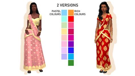 Holiday Celebration Saree Recolour Sims 4 Mods Clothes Sims 4 Sims