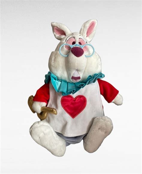 Disney Store Alice In Wonderland White Rabbit Plush Soft Etsy
