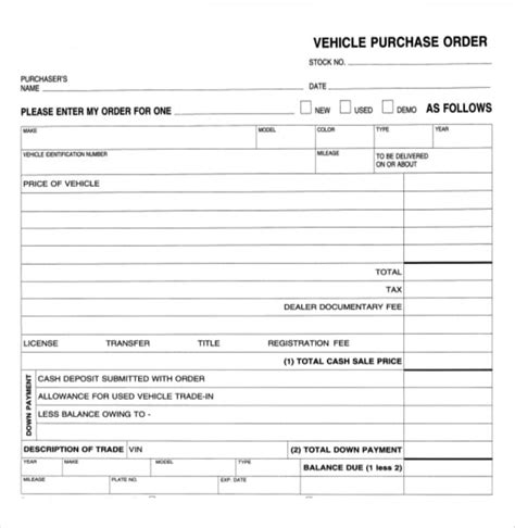 Purchase Order Templates 17 Free Sample Example Format Download